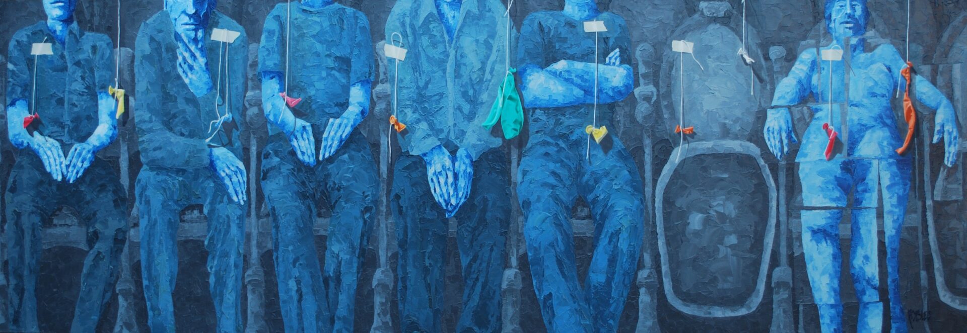 DESPUÉS DEL CUMPLEAÑOS | TÉCNICA MIXTA SOBRE TELA | 100x300cm | VENDIDO